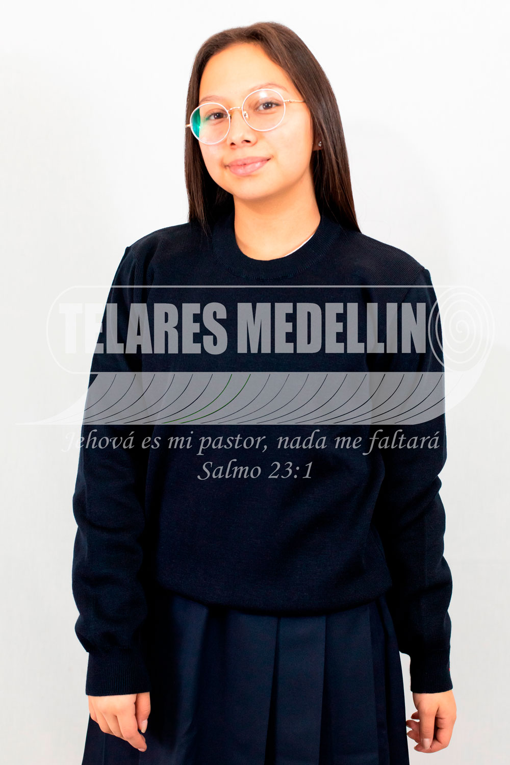 Buso Cuello Redondo Azul Oscuro Unisex